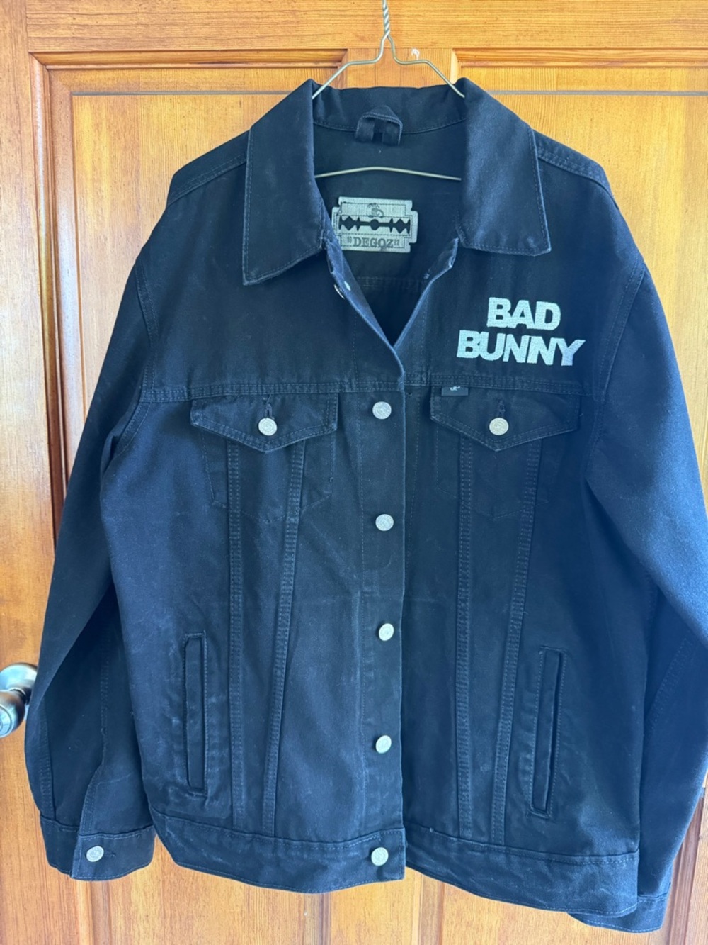 NEVER WORN Bad Bunny Black Denim Jacket